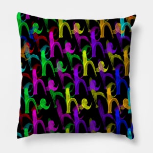 Colorful watercolor splatter pattern, brush strokes Pillow