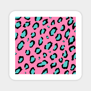 Hand Drawn Pink Leopard Print Pop Art Pattern Magnet