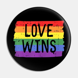 Love Wins  Rainbow Flag Gay Lgbt Pride Support Pin