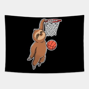 Sloth Basketball Funny Basketball Gift Tapestry