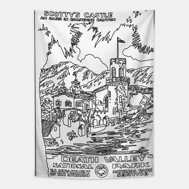 Scotty's Castle Death Valley Tapestry by TheCosmicTradingPost