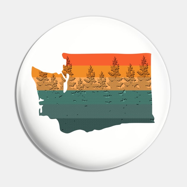 Washington State Tree Silhouette Pin by esskay1000