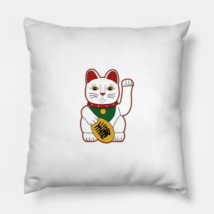 Maneki-Neko lucky cat Pillow