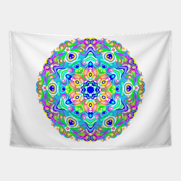 Mandala ornament in kaleidoscopic style Tapestry by Artist Natalja Cernecka