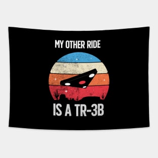 My Other Ride is a TR-3B Black Manta Triangle UFO Tapestry