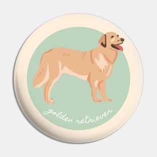 Golden Retriever Dog Breed Cursive Graphic Pin