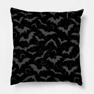 Bats Attack, Goth Pattern, Halloween, flying bats, horror sticker, gothic design Pillow