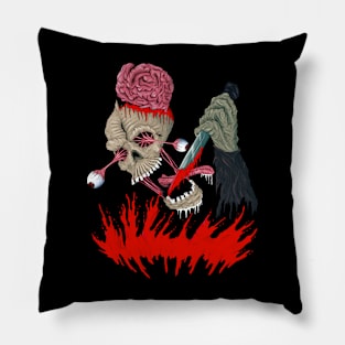 Crazy Insane Skull Pillow