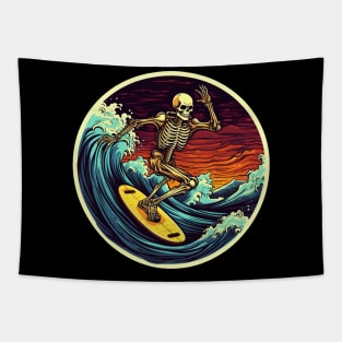 Skeleton Surfing Tapestry