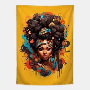 Black Woman Tribal Hip Hop Afro fashionable design Tapestry