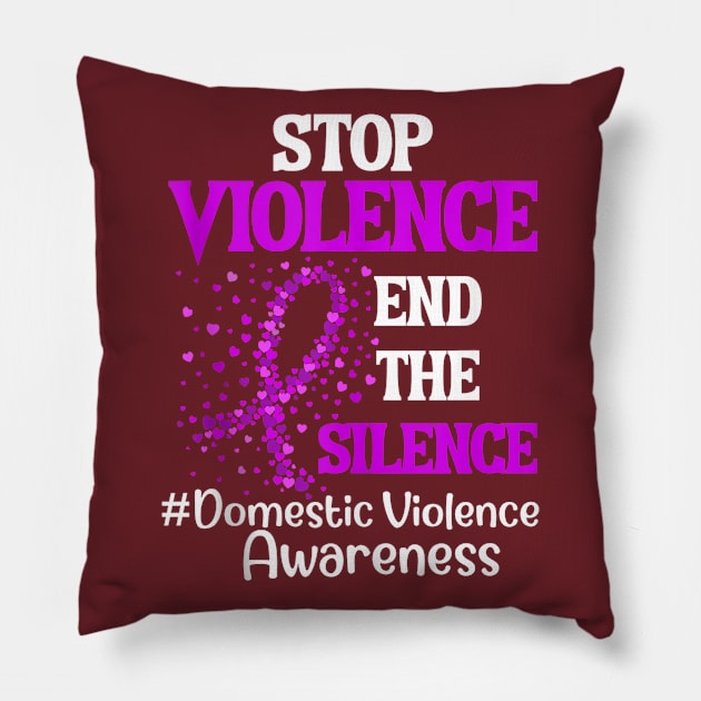 Stop violence end the silence Pillow by sevalyilmazardal