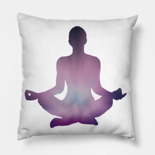 Space Meditating in Lotus Position Pillow