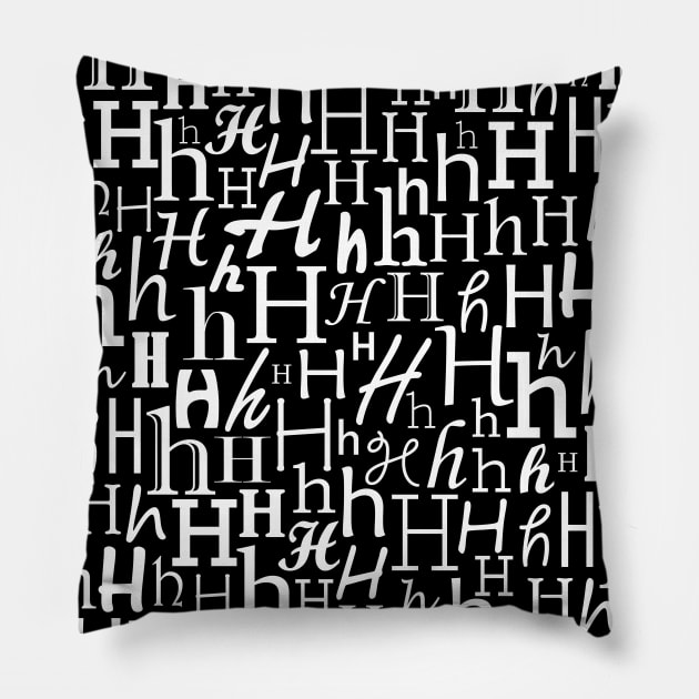 H - Typography (White) Pillow by gillianembers