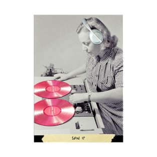 Retro vinyls dj lady T-Shirt