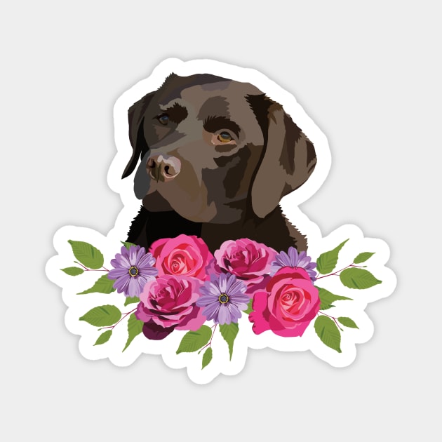 Chocolate Labrador Magnet by Holly Rose Art