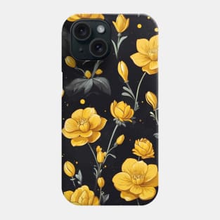 Yellow Flowers Floating in Space Phone Case