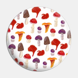 Mushrooms in Gouache Pattern Pin