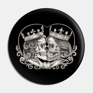 Couple love king and queen skull. Pin