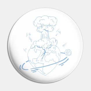 Light Blue Atomic Heart Pin