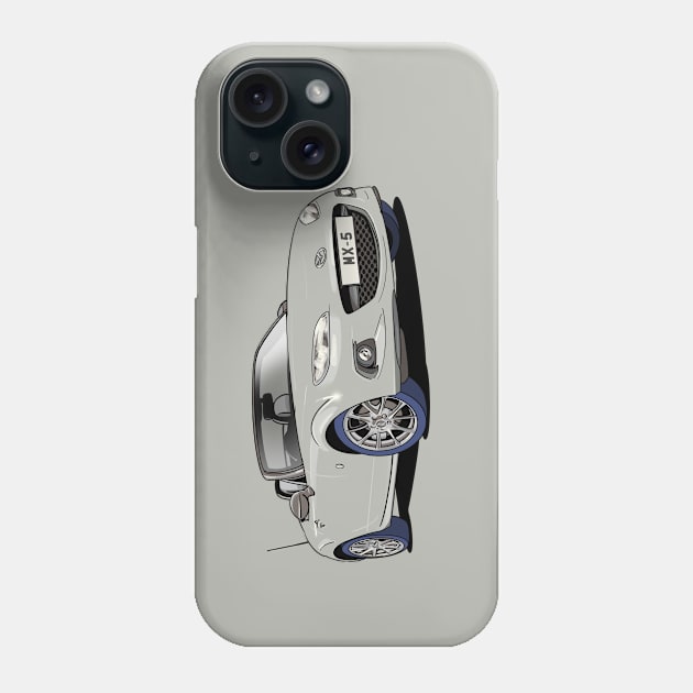 Mazda MX-5 in silver/grey Phone Case by Webazoot