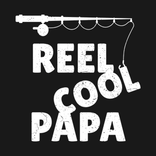 Mens Fishing Reel Cool Papa Father's Day T-Shirt