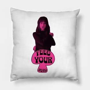 Feed Your Head (Black and Hot Pink) Pillow