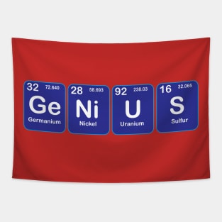 Genius quote  Design with Chemistry Sience  Periodic table Elements  for Science and Chemisty students Tapestry