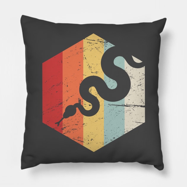 Retro Vintage Snake Pillow by MeatMan