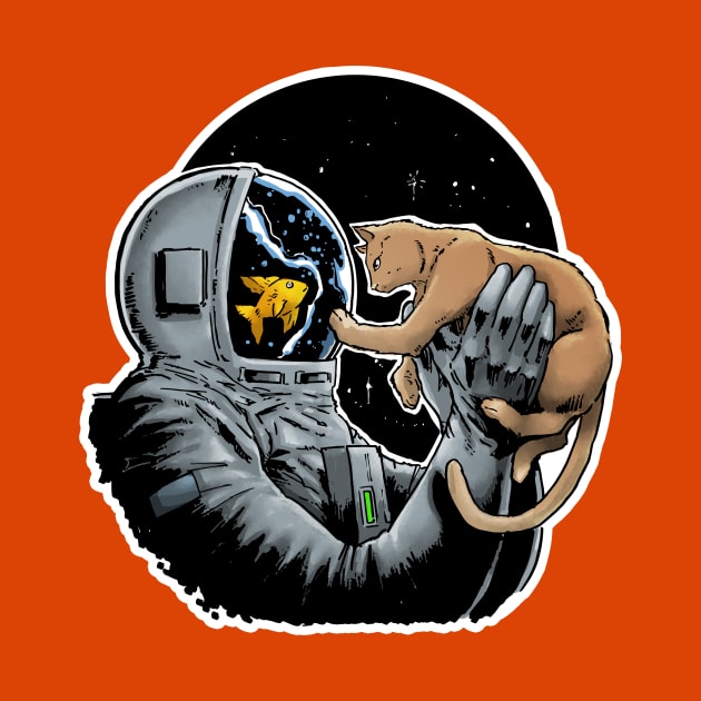 Astronaut - Cat and Fish by SheVibe