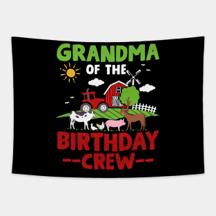 Grandma Farm Animals Tractor Birthday Tapestry