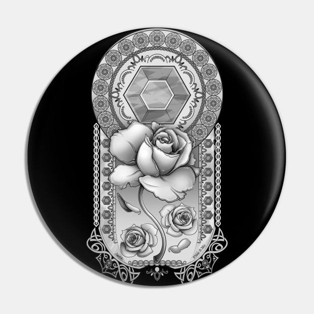 Rose Quartz: Black & White Pin by Make-It-Mico