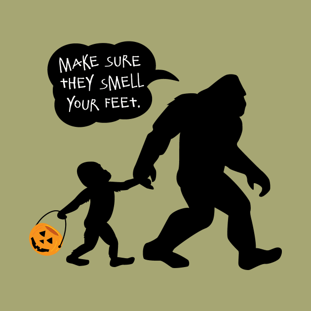 Baby Bigfoot, Smell My Feet Halloween by cottoncanvas