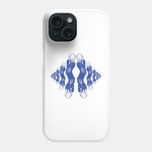 The Scream Blue Diamond Argyle Like Pattern Phone Case by pelagio