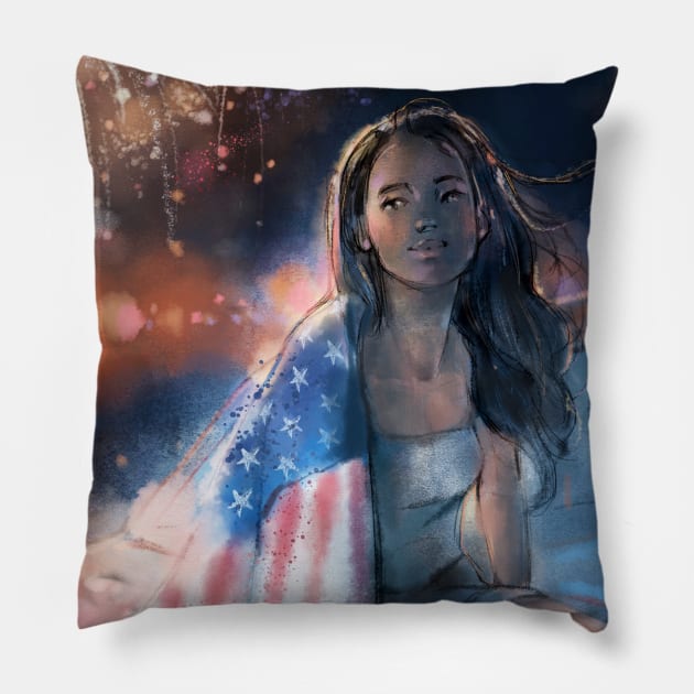 American Beauty Pillow by christinechangart