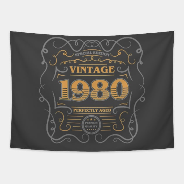 1980 Vintage 40th Birthday Tapestry by deadright