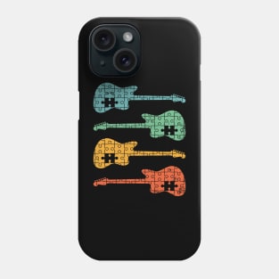 Offset Style Electric Guitar Puzzle Cool Retro Colors Phone Case