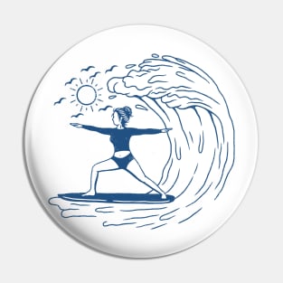 Yoga Surf Girl Pin