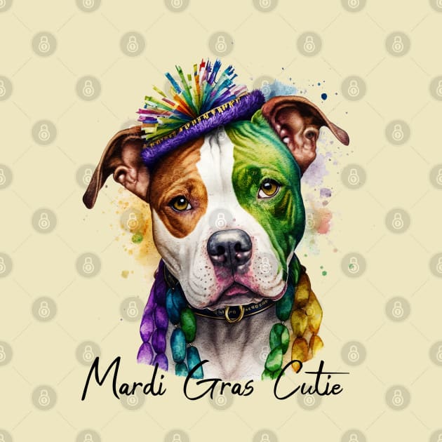 Mardi Gras Cutie Pit bull by Trinket Trickster