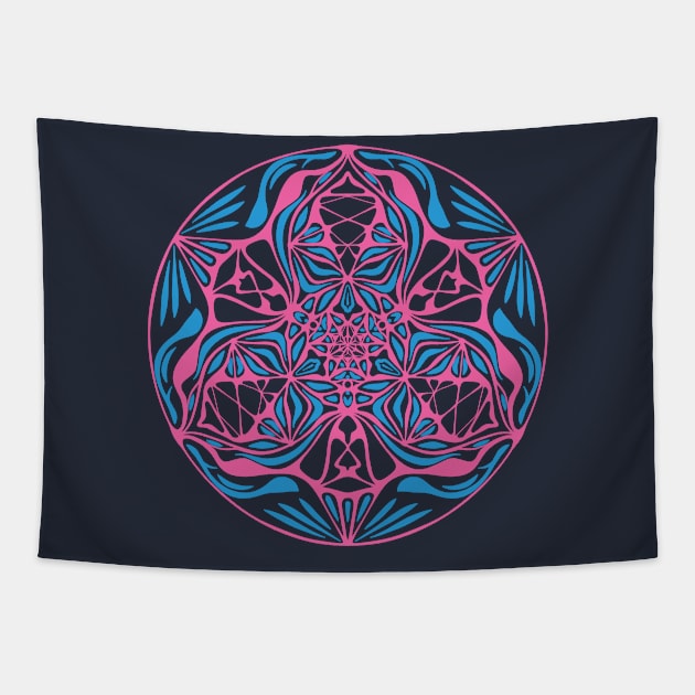 Psychedelic Magic Frog Mandala Tapestry by inamandalart