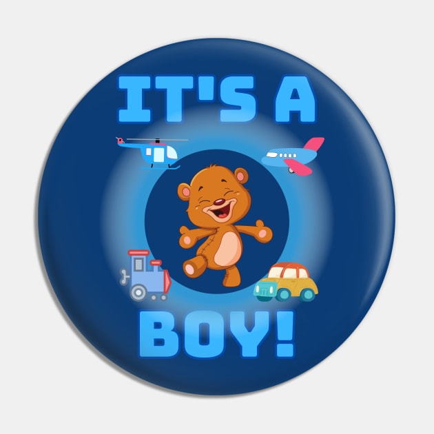 It's a Boy baby gender revealing in blue with a teddy bear Pin by Shean Fritts 