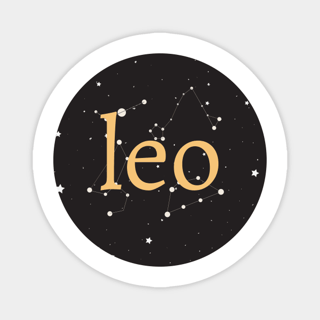 Leo Zodiac Sign Star Circle Magnet by magicae