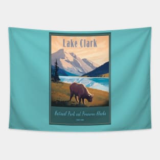 Lake Clark National Park Vintage Travel Poster Tapestry