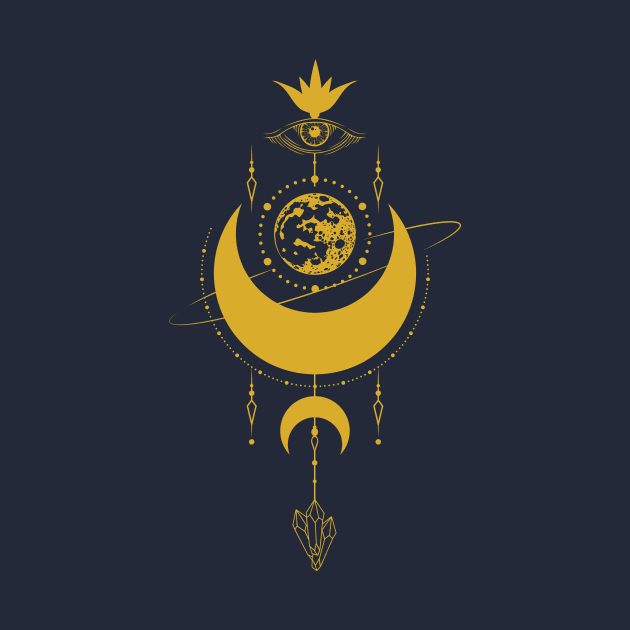 Celestial Mystical Crescent Moon by SLAG_Creative