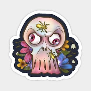 Flower Skull Magnet