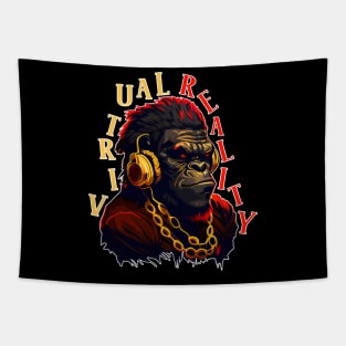 VR Virtual Reality Monkey Player Gamer Gorilla Gift Tapestry