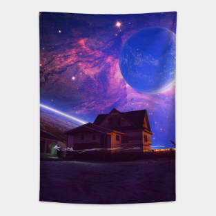 House with a view Tapestry