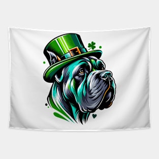 Cane Corso Portrait Celebrating Saint Patrick's Day Tapestry