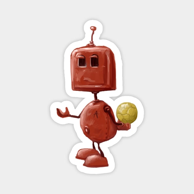 Little Red Robot Magnet by Aari