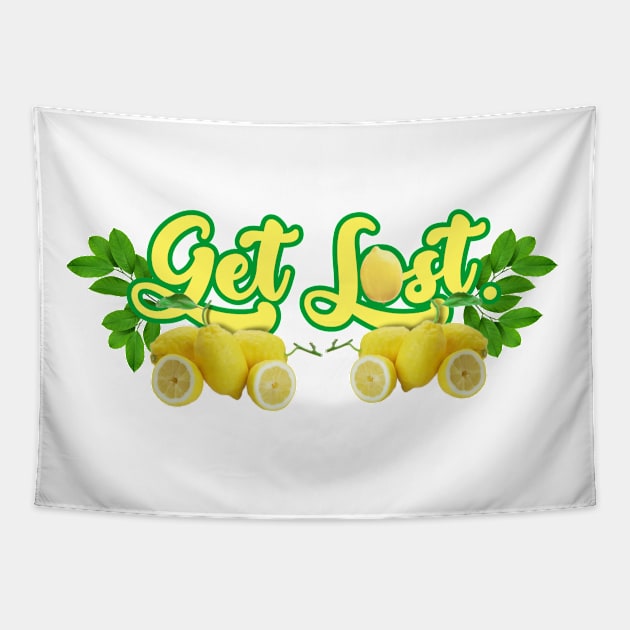 LEMON SORBET LOGO Tapestry by Nick Mantuano Art