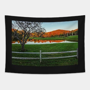 Weston Vermont Beautiful Fall Foliage Reflection Tapestry